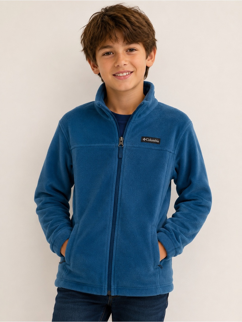 Columbia Blue Full-Zip Youth Fleece Jacket Full Zip Outdoor 10-12